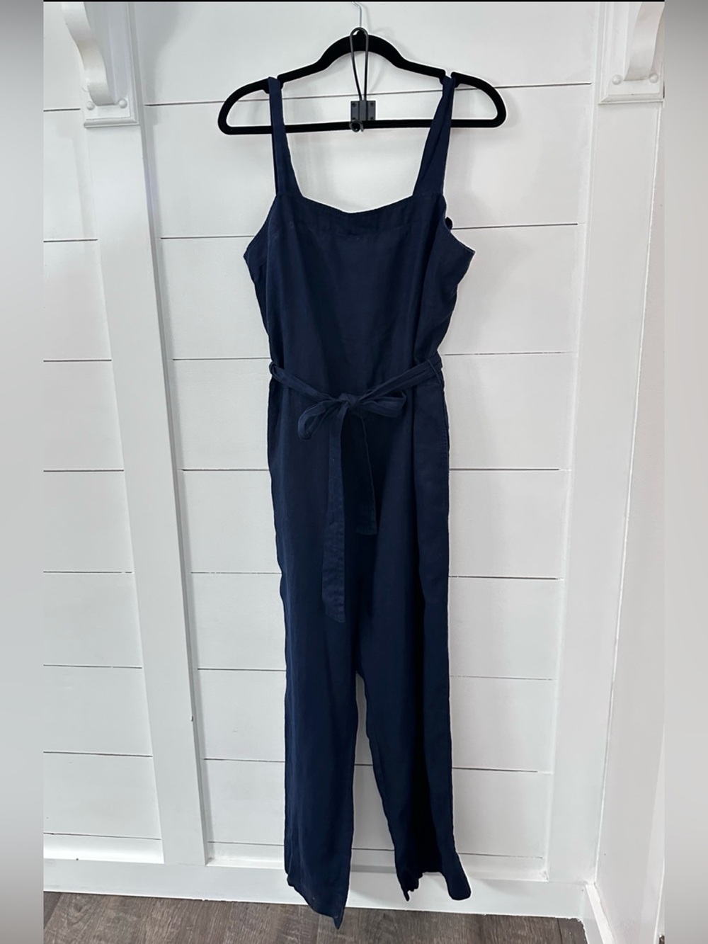 Quince L European Linen adjustable strap lagonlook bohemian pocket ankle overall - Picture 4 of 16